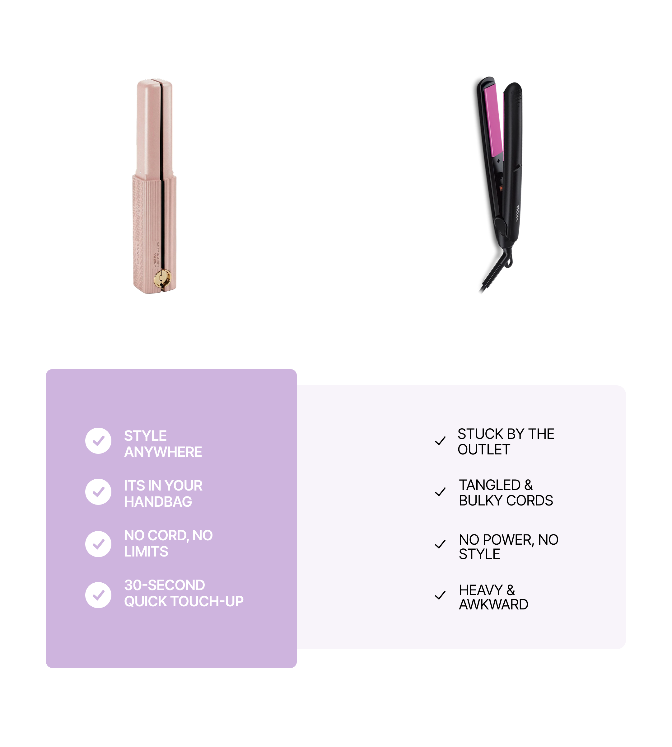 Portable hair straighter